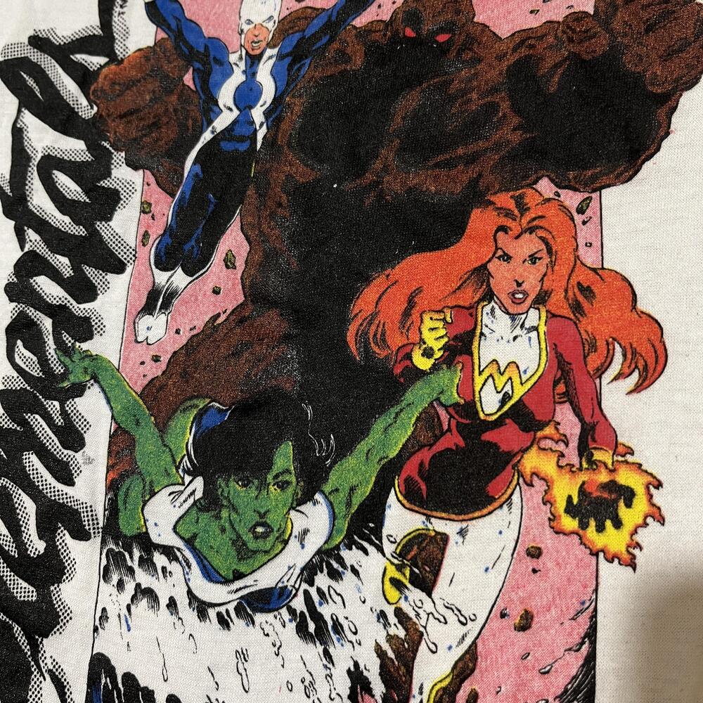 Vintage Elementals Shirt Marvel Avengers Ringer Comic Images Book Superhero 80s - Picture 4 of 10